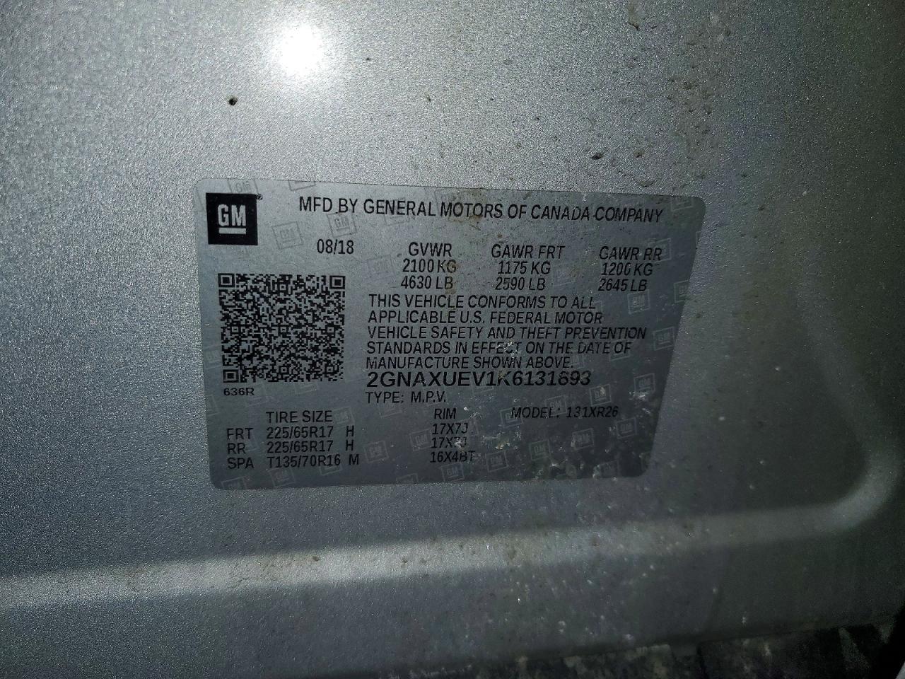 2019 CHEV EQUINOX LT photo 25