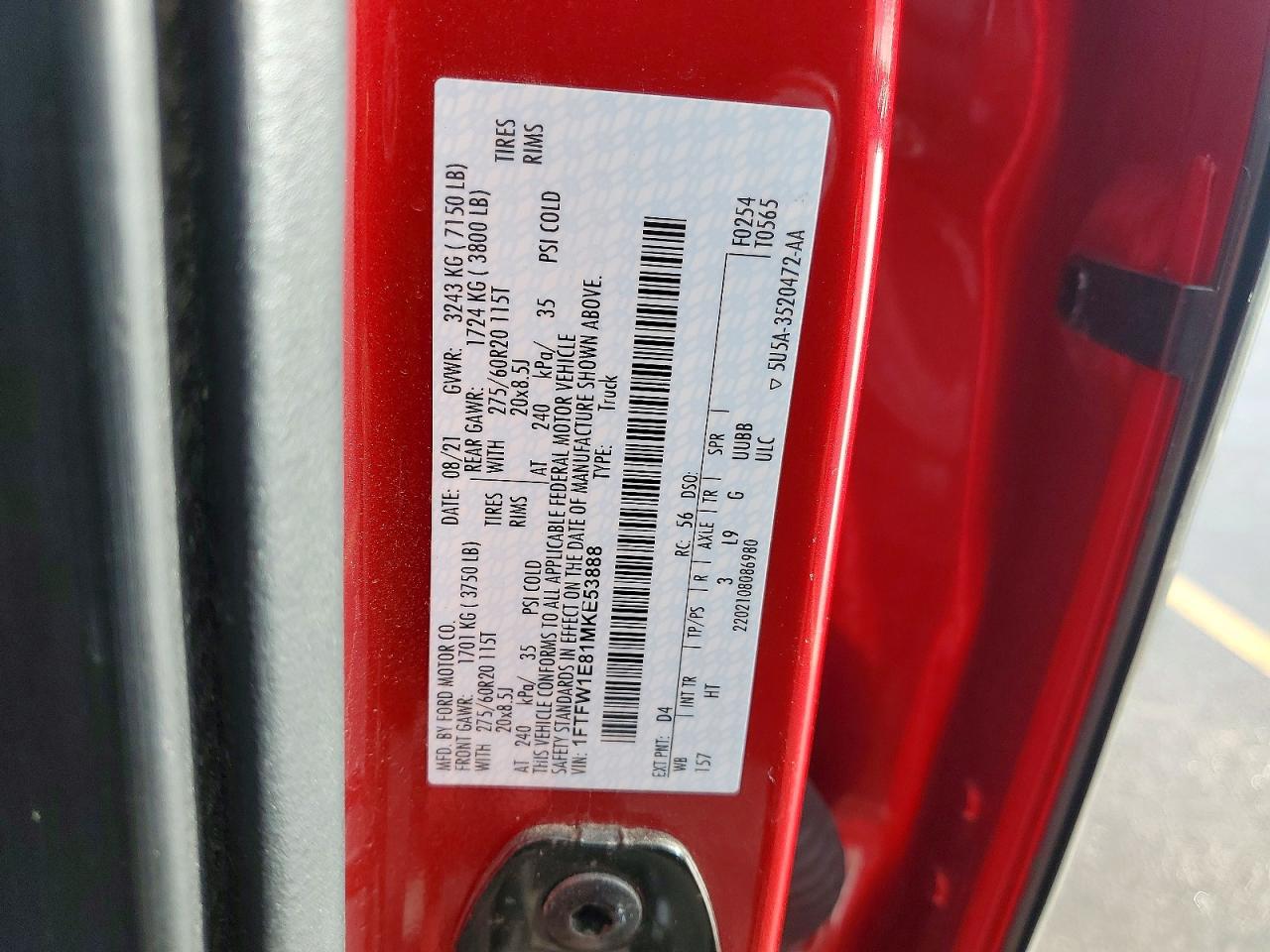 2021 FORD F150 SUPERCREW photo 12