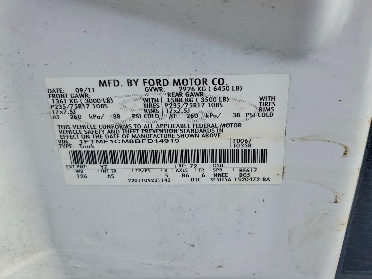 2011 FORD F150 photo 34