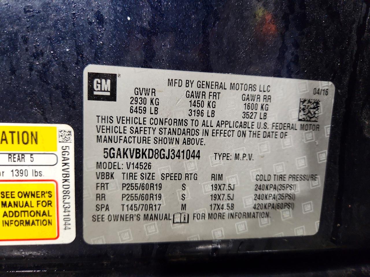 2016 BUICK ENCLAVE photo 13
