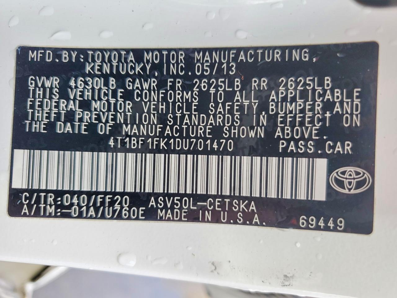 2013 TOYOTA CAMRY SE photo 34