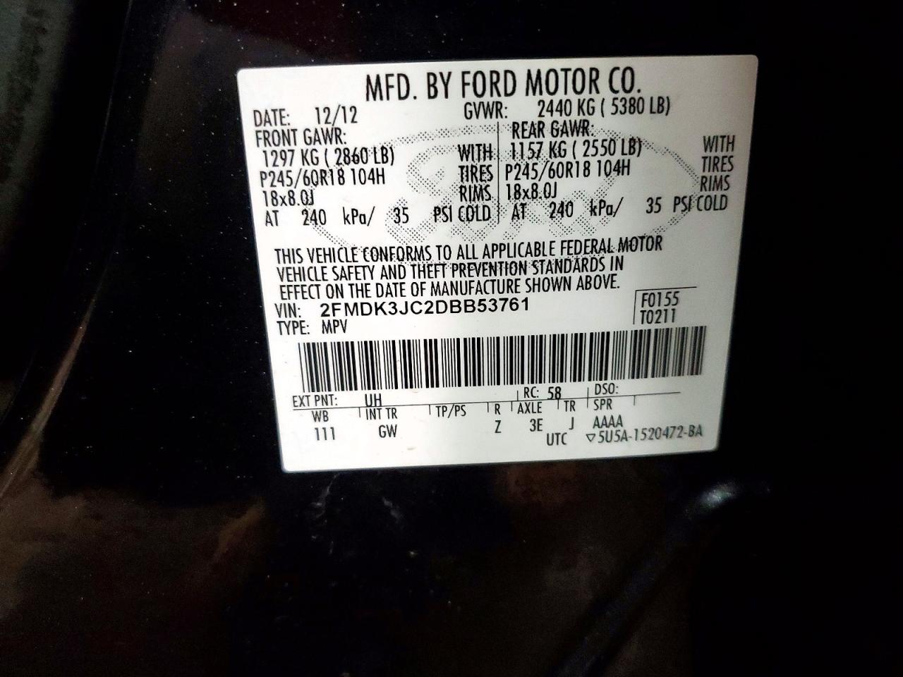 2013 FORD EDGE SEL photo 25