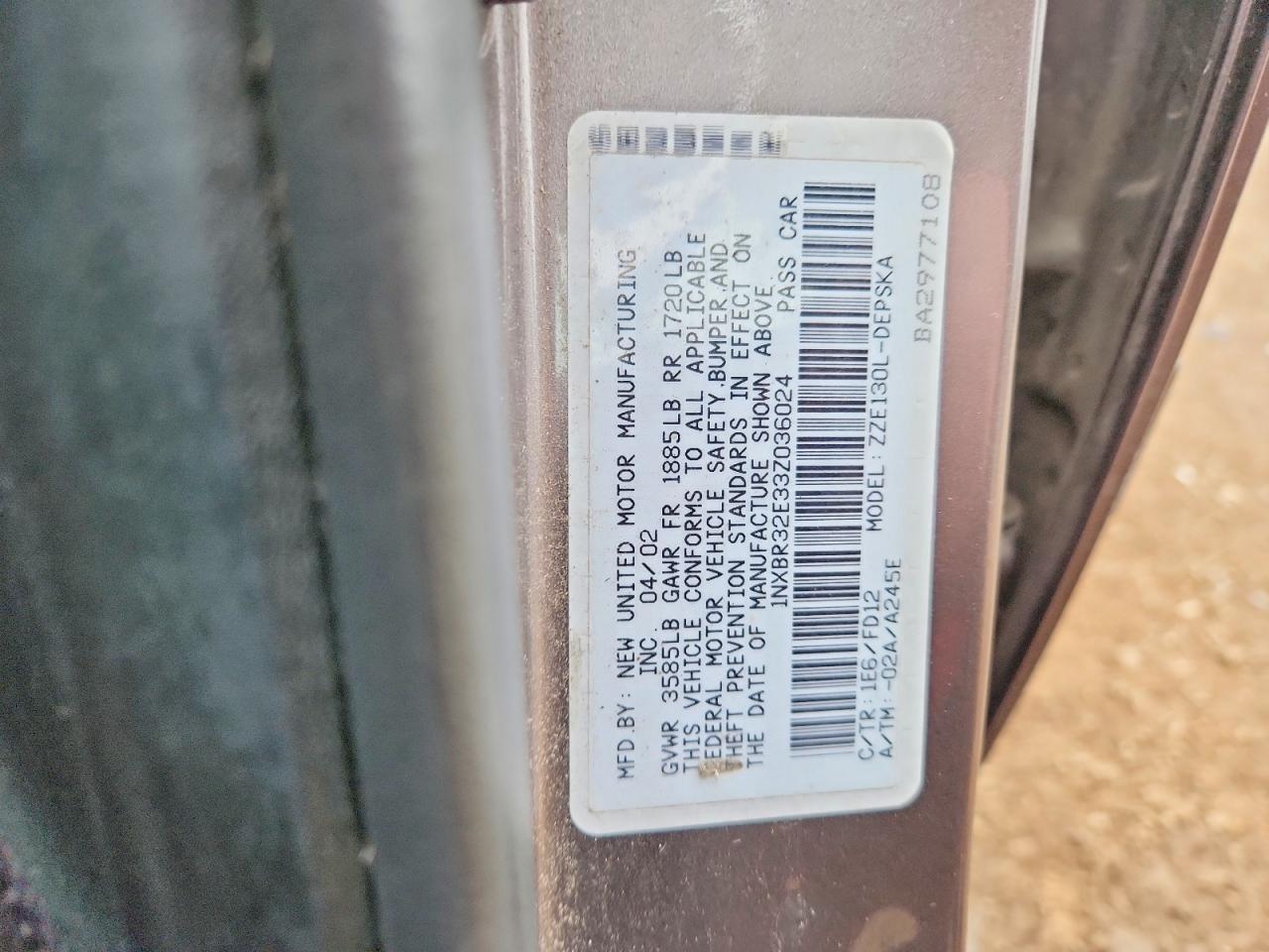 2003 TOYOTA COROLLA CE photo 12