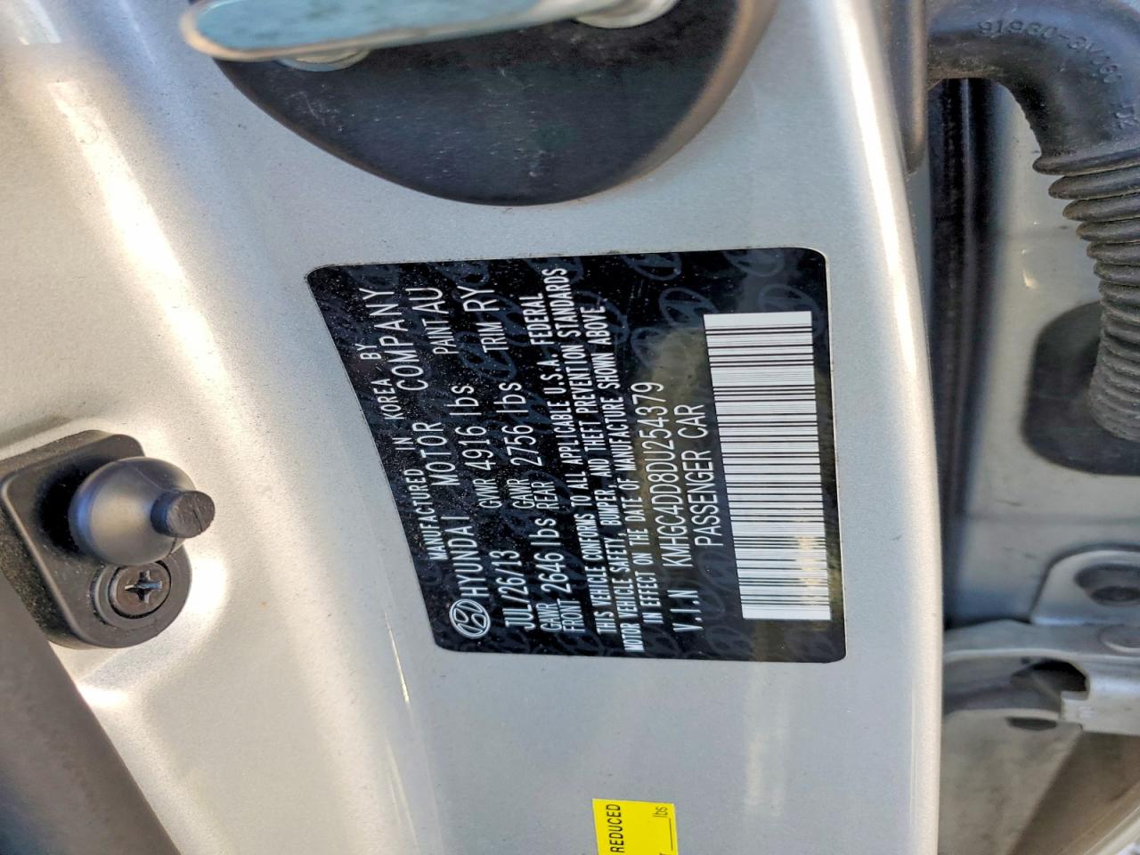 2013 HYUNDAI GENESIS 3.8L photo 23