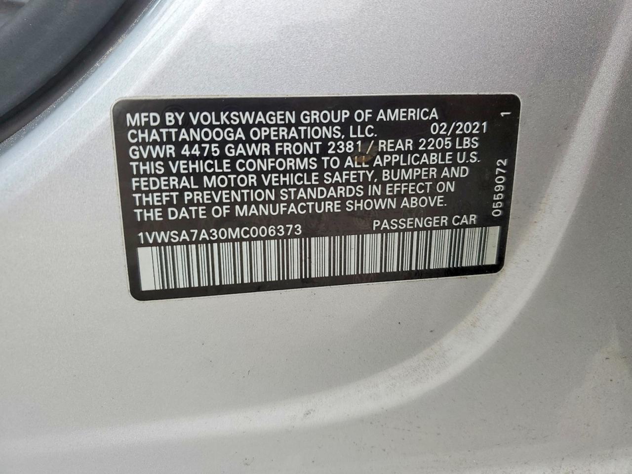 2021 VOLKSWAGEN PASSAT SE photo 25