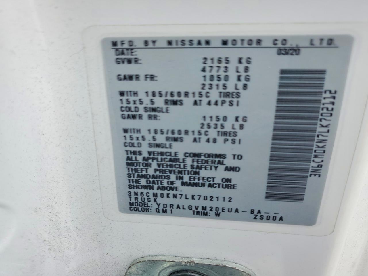 2020 NISSAN NV200 SV photo 13