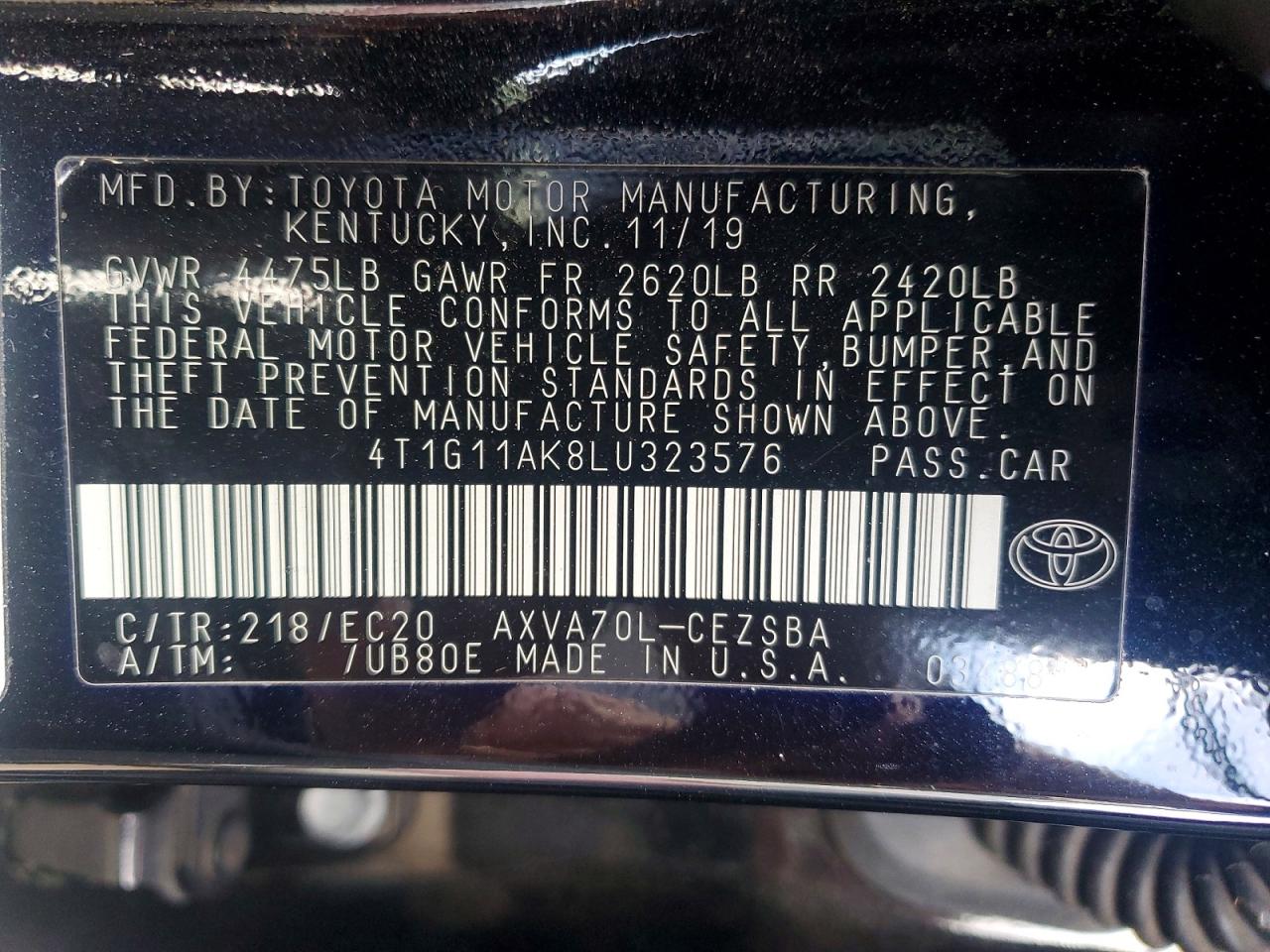 2020 TOYOTA CAMRY SE photo 25