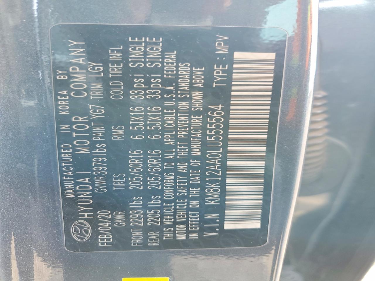 2020 HYUNDAI KONA SE photo 40