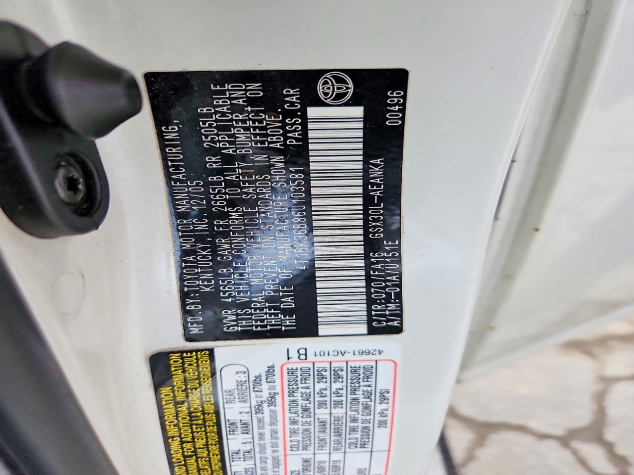 2006 TOYOTA AVALON XL photo 37