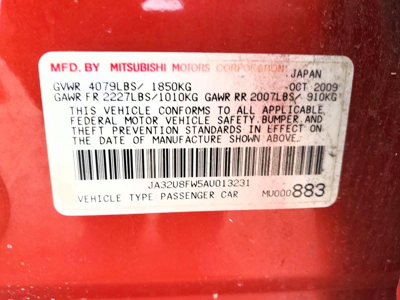 2010 MITSUBISHI LANCER GTS photo 34