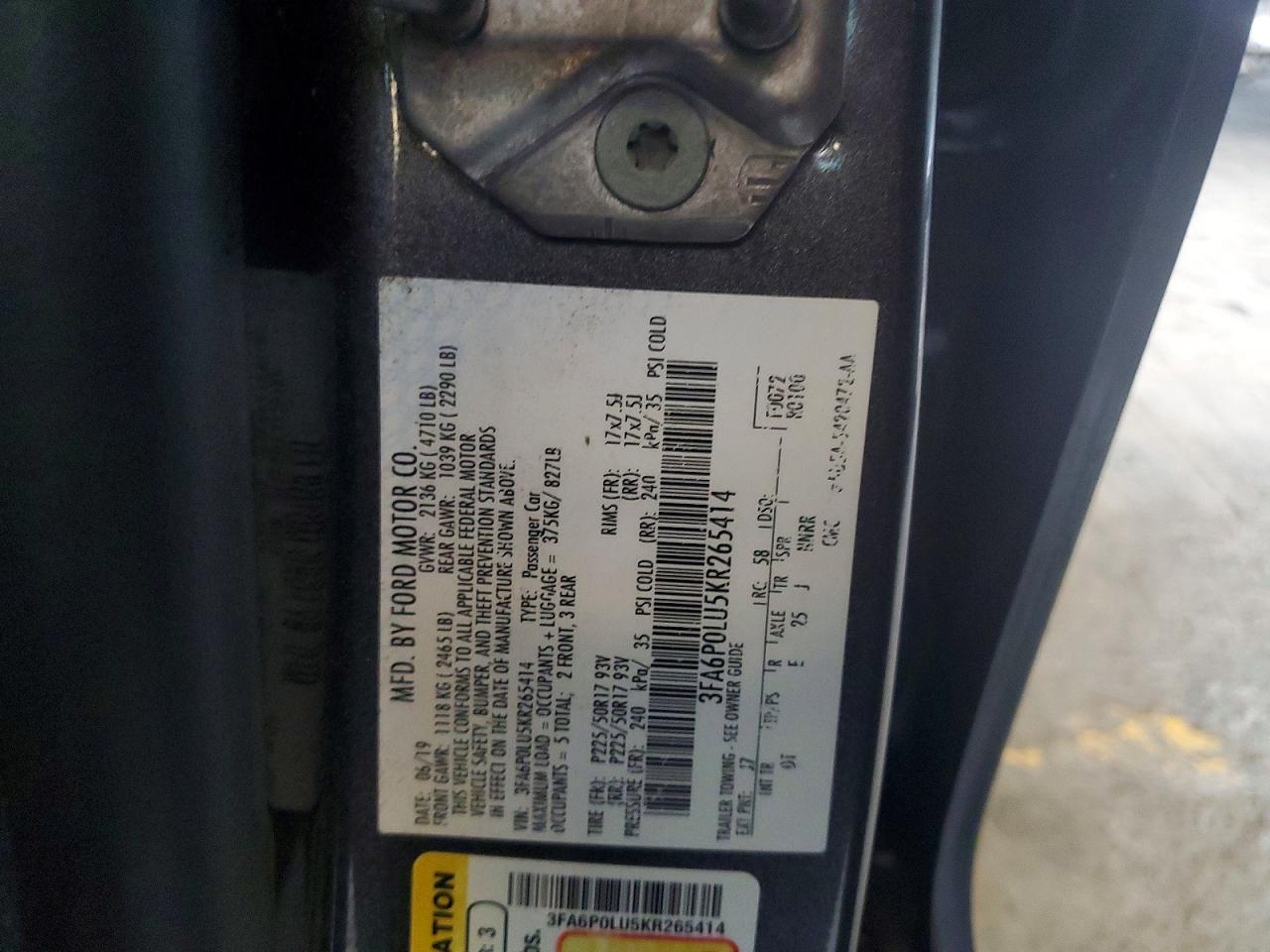 2019 FORD FUSION SE photo 23