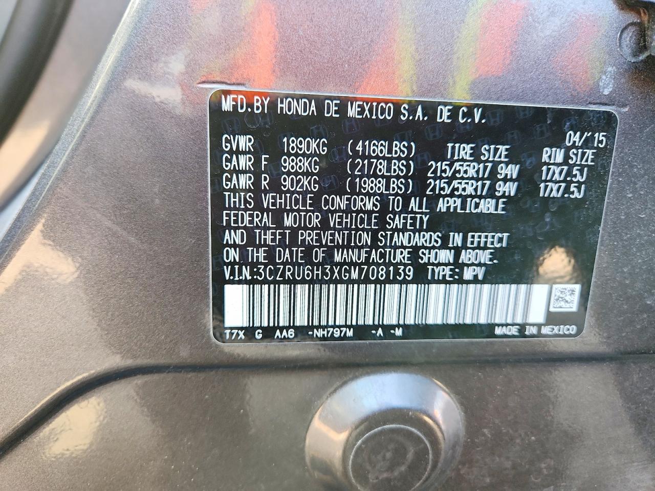 2016 HONDA HR-V LX photo 37