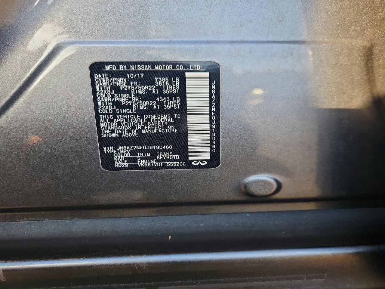 2018 INFINITI QX80 BASE photo 40