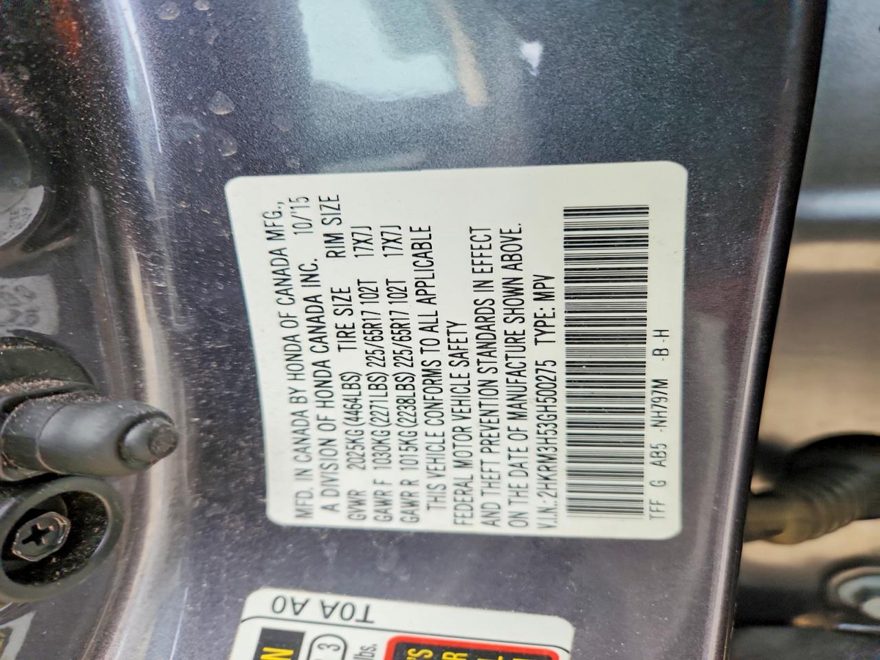 2016 HONDA CR-V EX photo 12