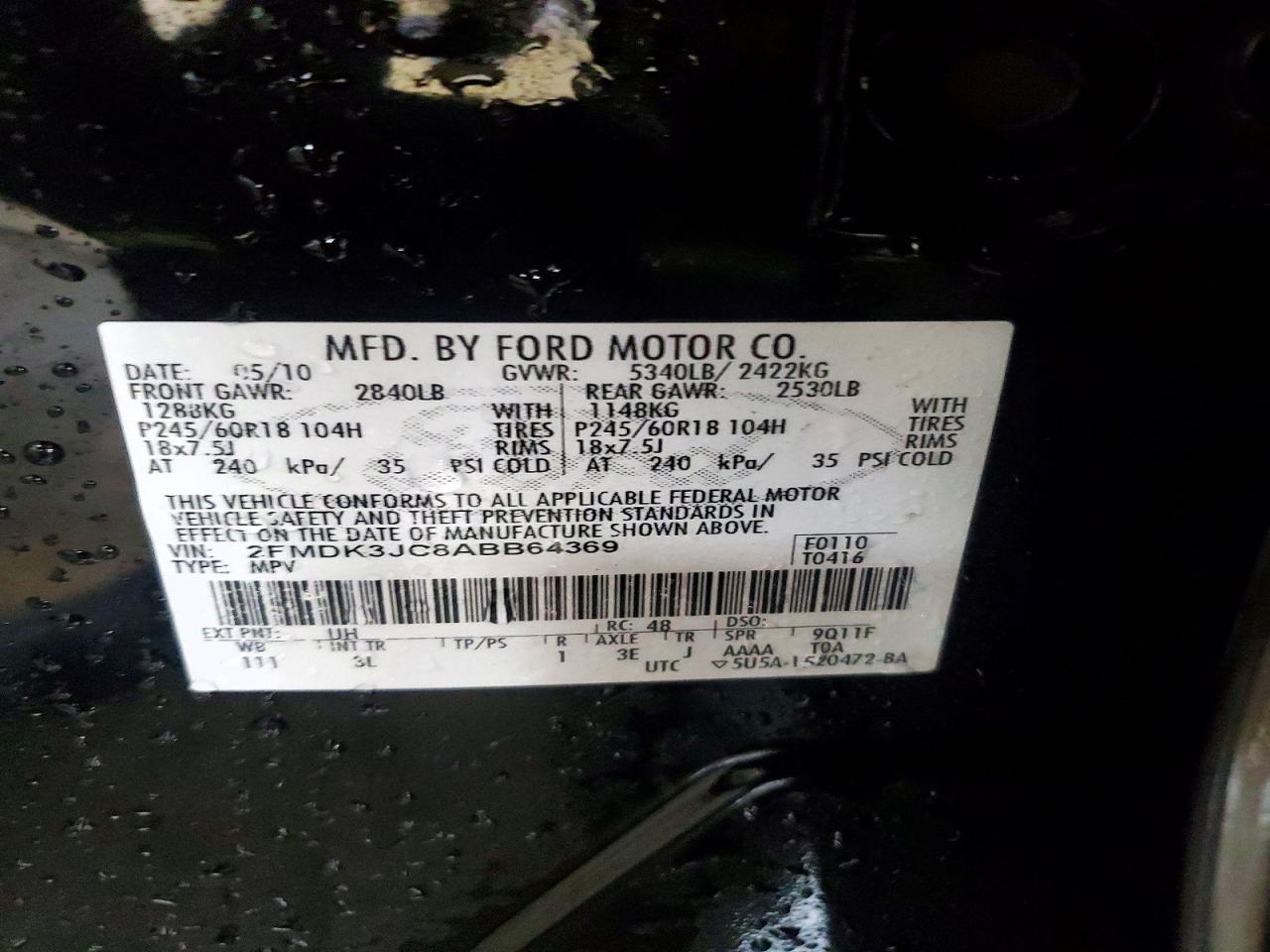 2010 FORD EDGE SEL photo 25