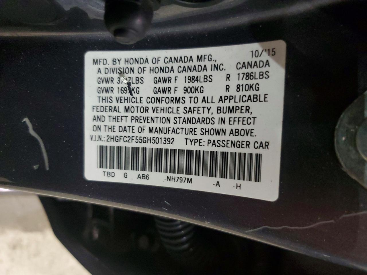 2016 HONDA CIVIC LX photo 12