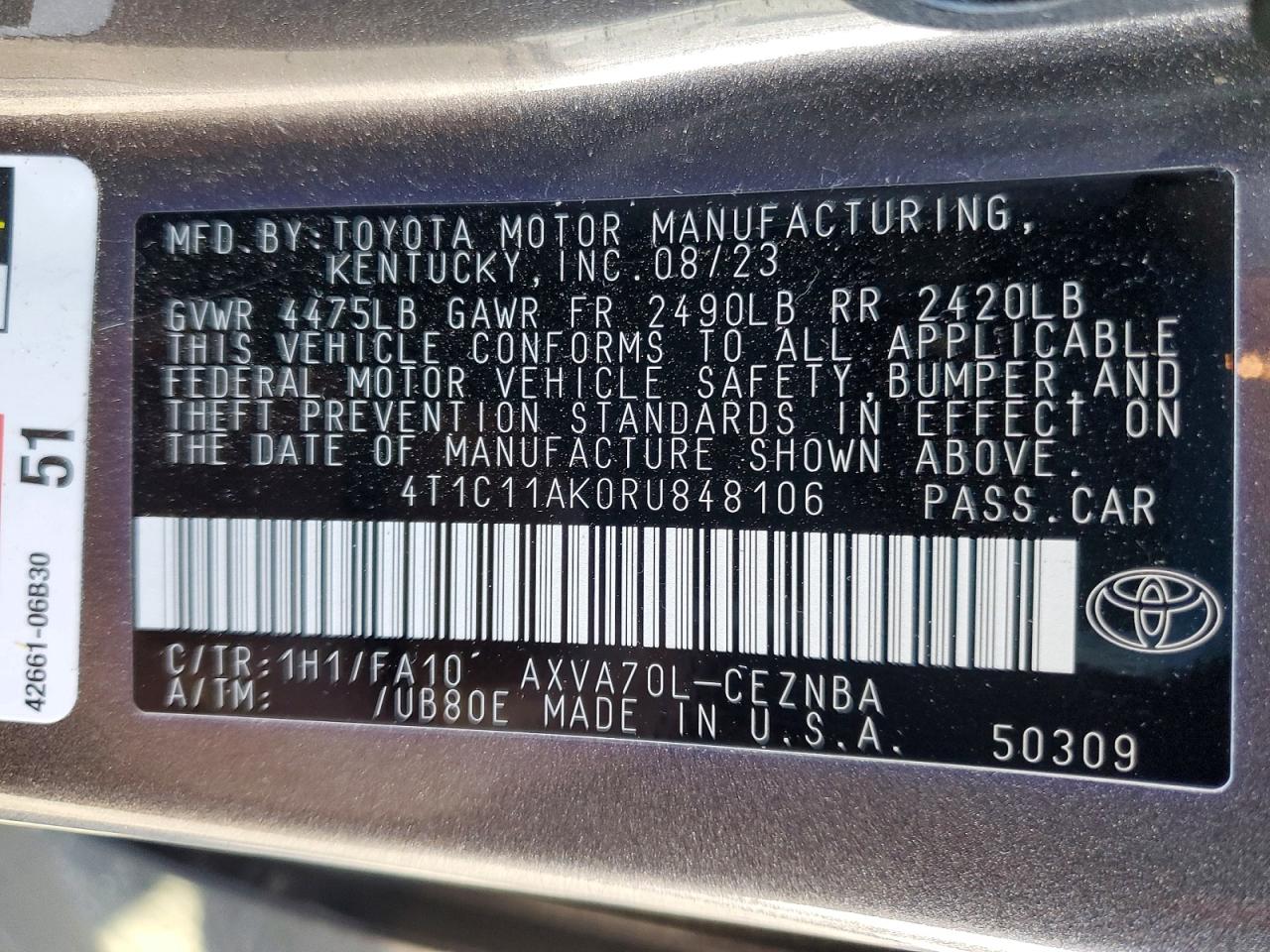 2024 TOYOTA CAMRY LE photo 13