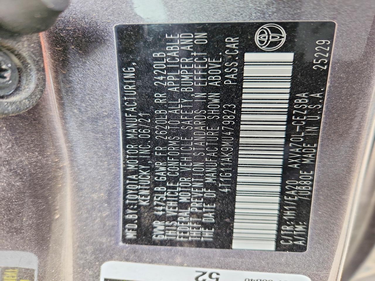 2021 TOYOTA CAMRY SE photo 12
