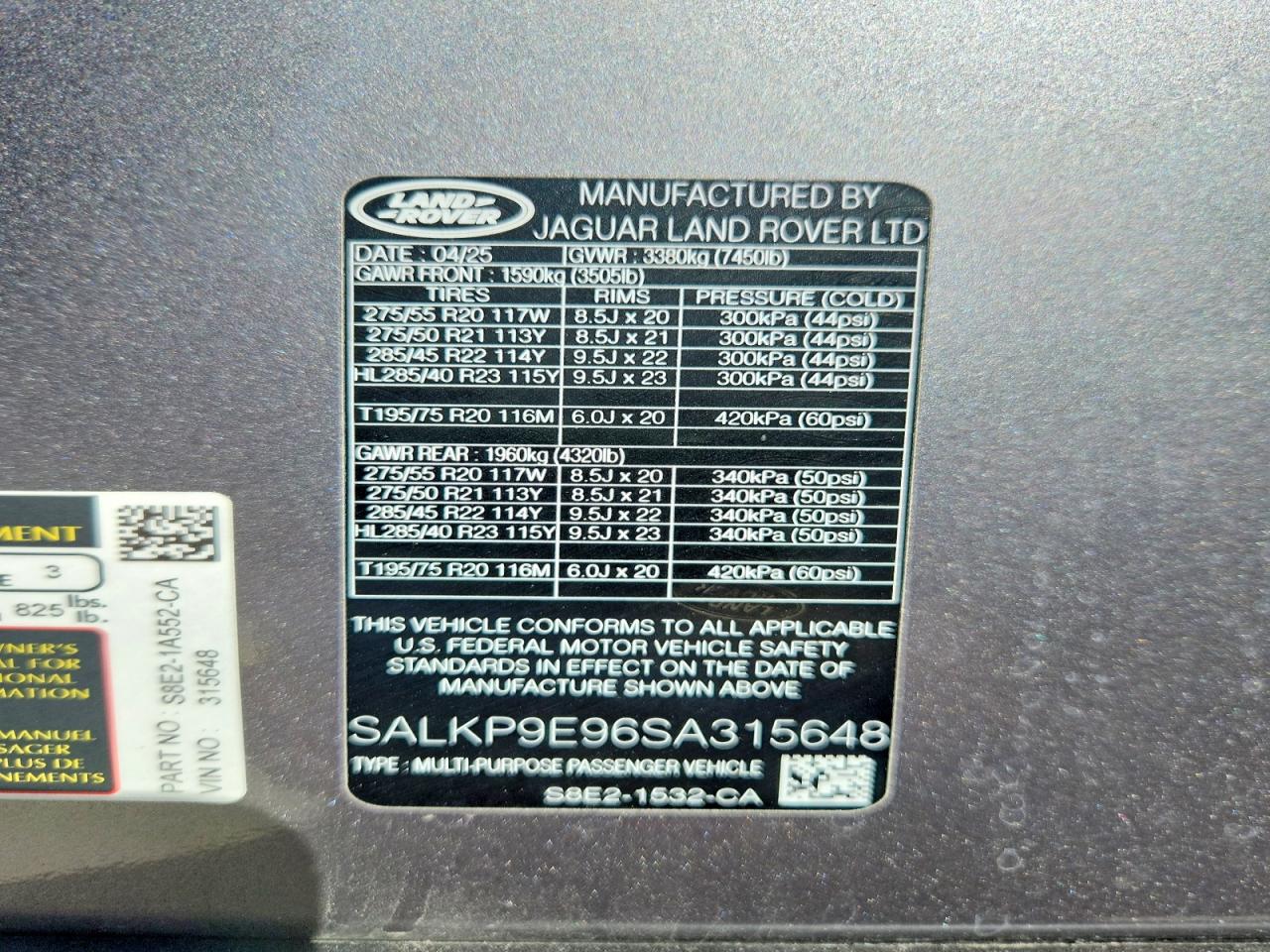 2025 LAND ROVER RANGE ROVER SE photo 25