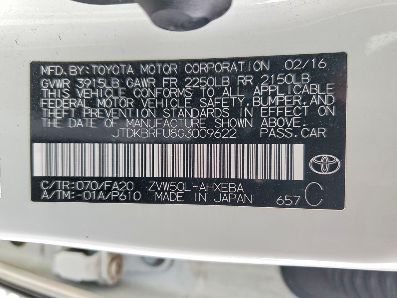 2016 TOYOTA PRIUS photo 12