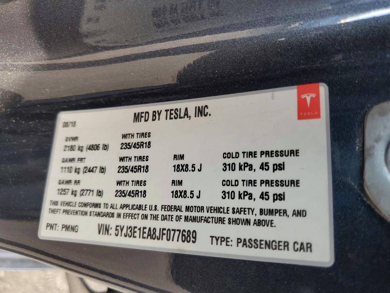 2018 TESLA MODEL 3 photo 23