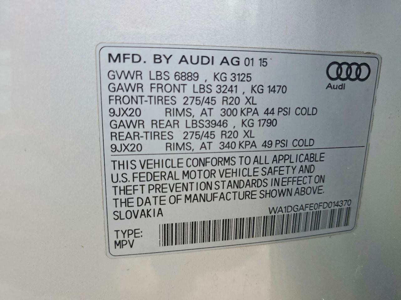 2015 AUDI Q7 PRESTIGE photo 13