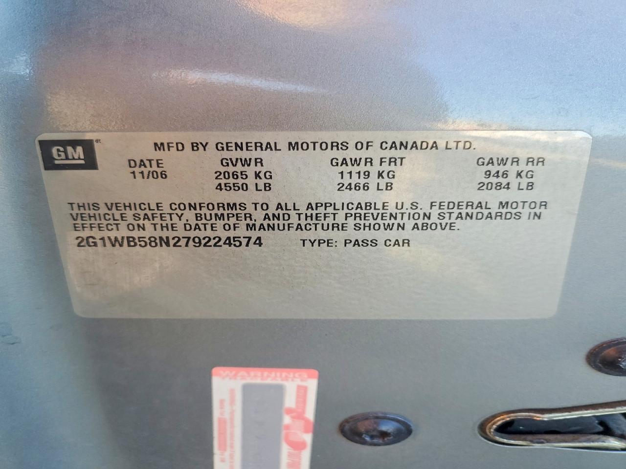 2007 CHEVROLET IMPALA LS photo 25