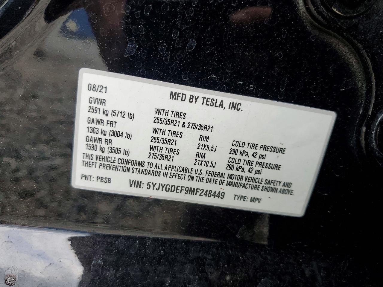 2021 TESLA MODEL Y photo 12