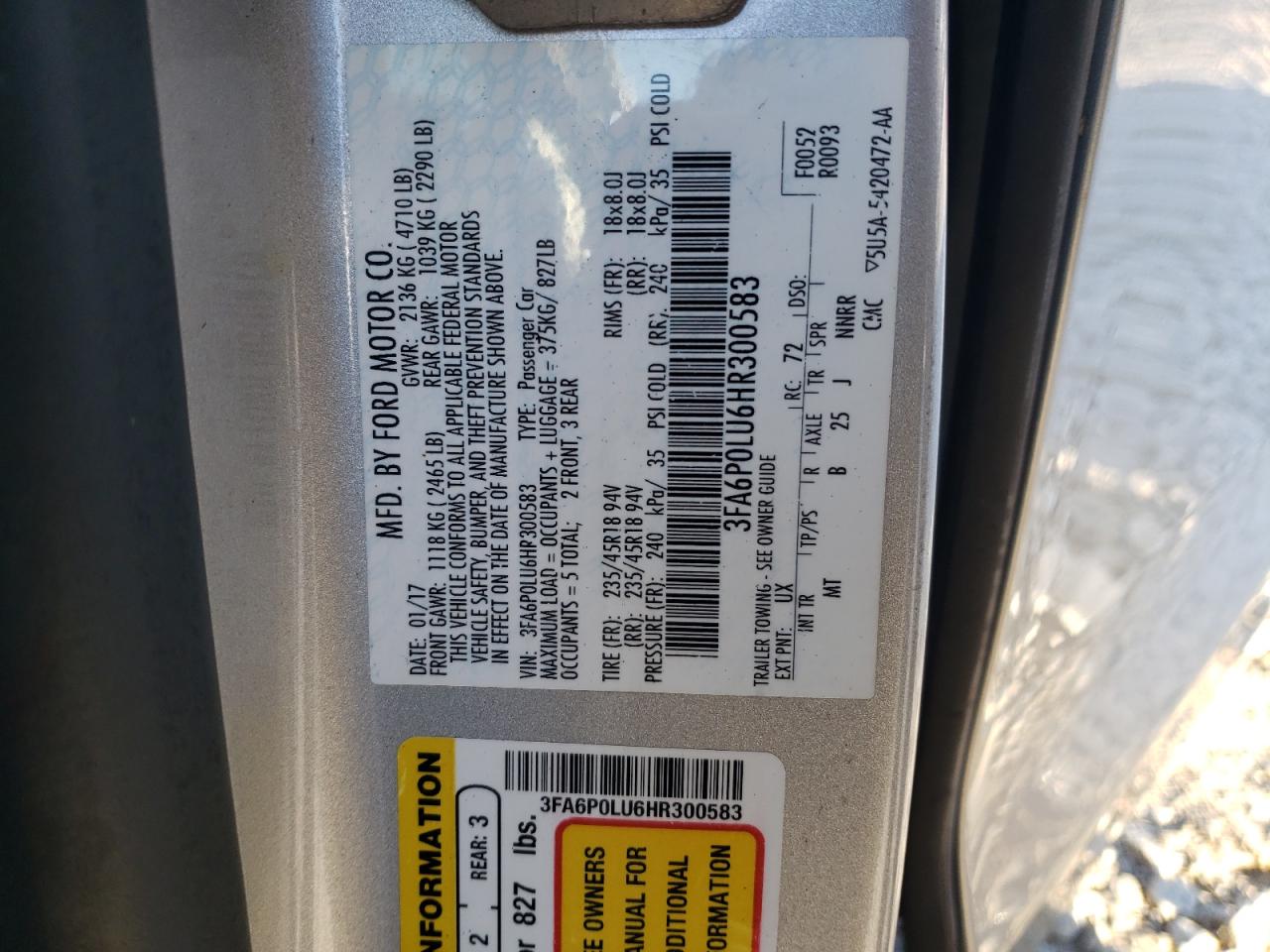 2017 FORD FUSION SE HYBRID photo 12