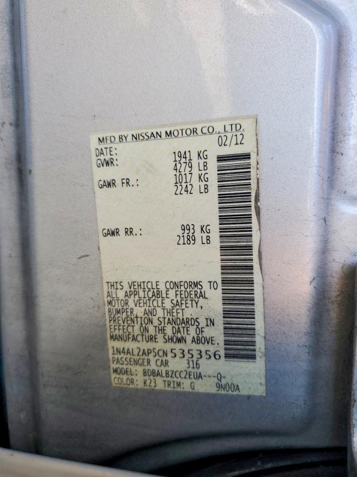 2012 NISSAN ALTIMA 2.5 photo 23