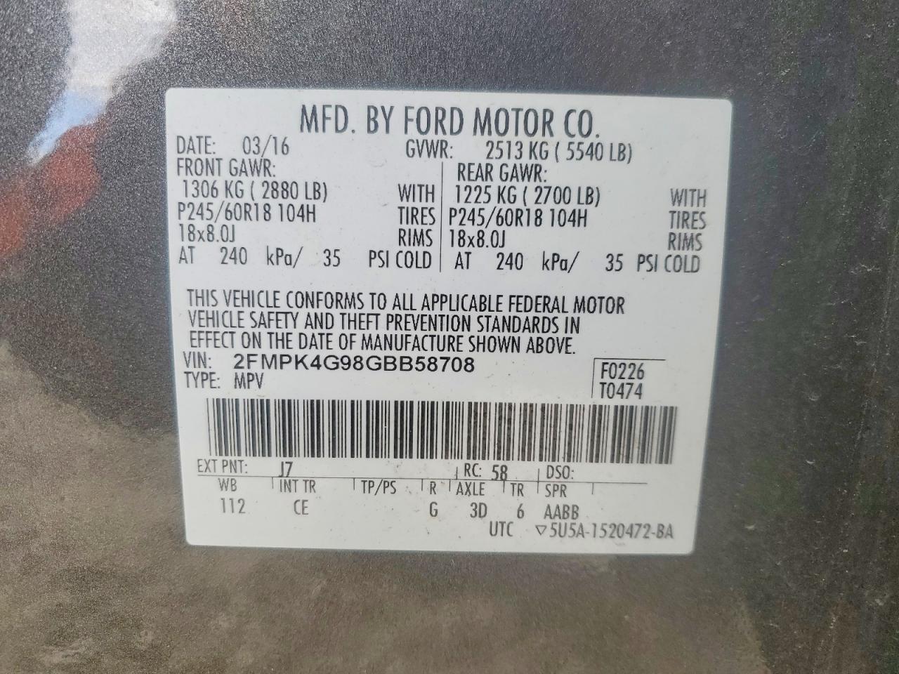 2016 FORD EDGE SE photo 25