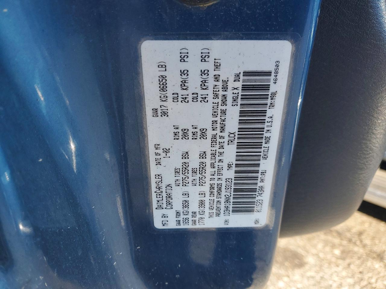 2002 DODGE RAM 1500 photo 23