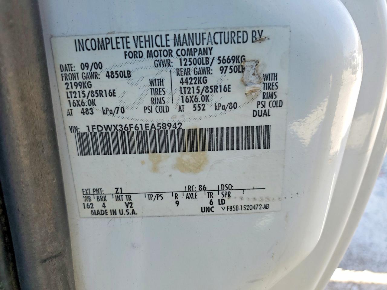 2001 FORD F350 SUPER DUTY UTILITY / SERVICE TRUCK photo 19