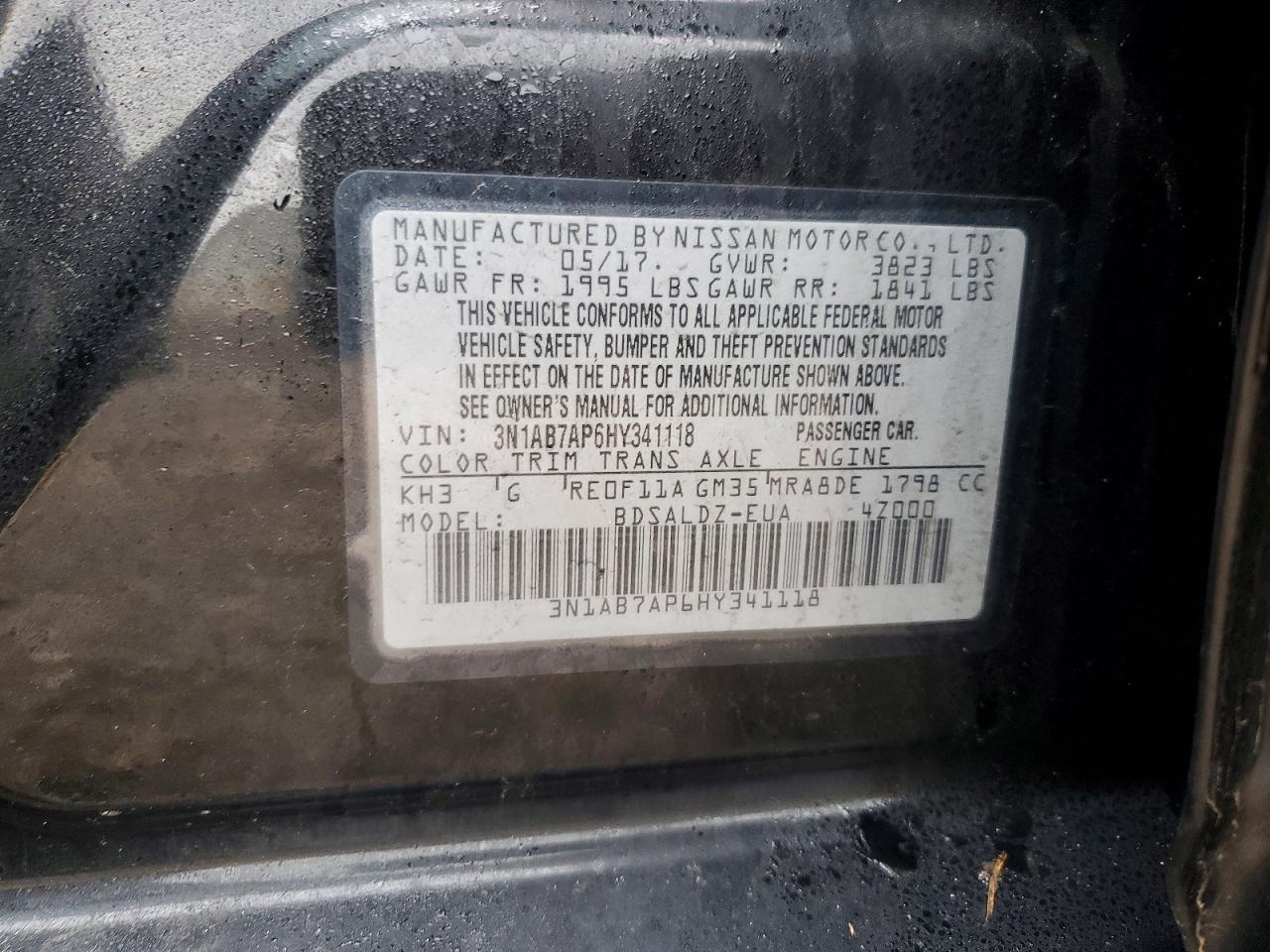 2017 NISSAN SENTRA SV photo 37