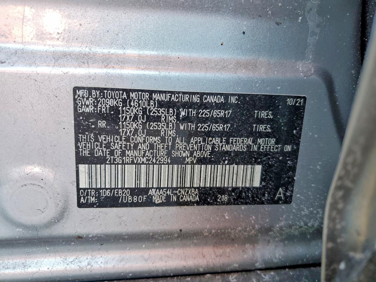 2021 TOYOTA RAV4 LE photo 37