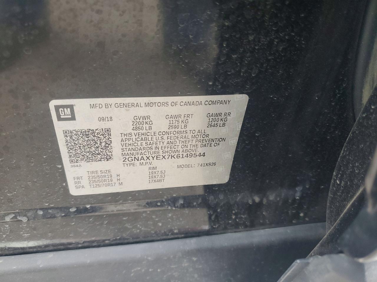 2019 CHEVROLET EQUINOX PREMIER photo 37
