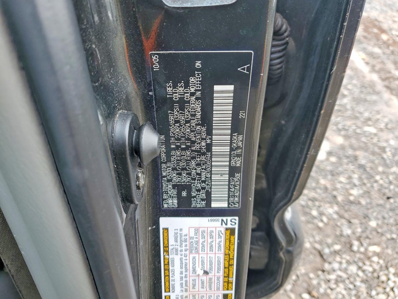 2006 TOYOTA 4RUNNER SR5 photo 25