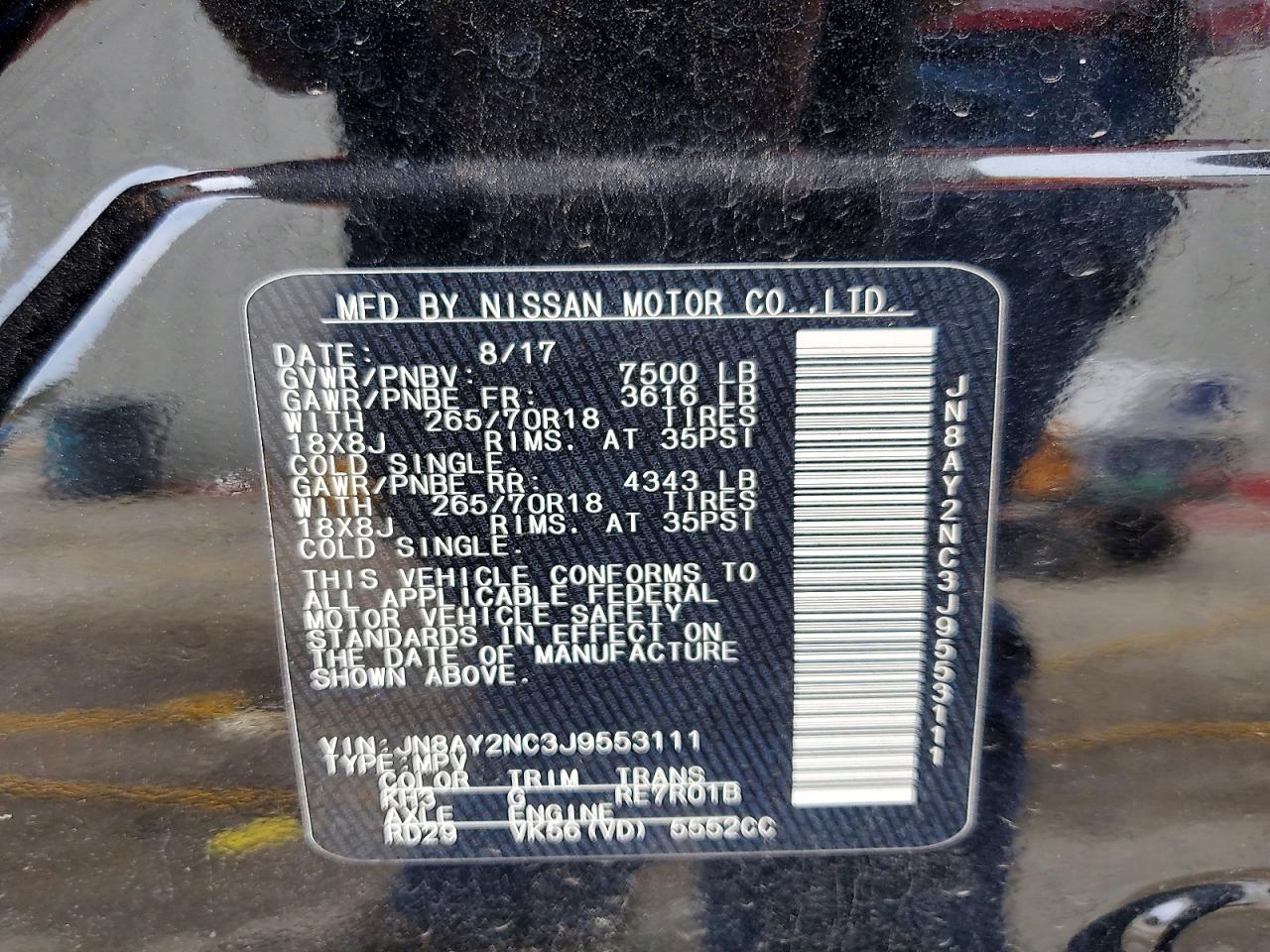 2018 NISSAN ARMADA SV photo 14