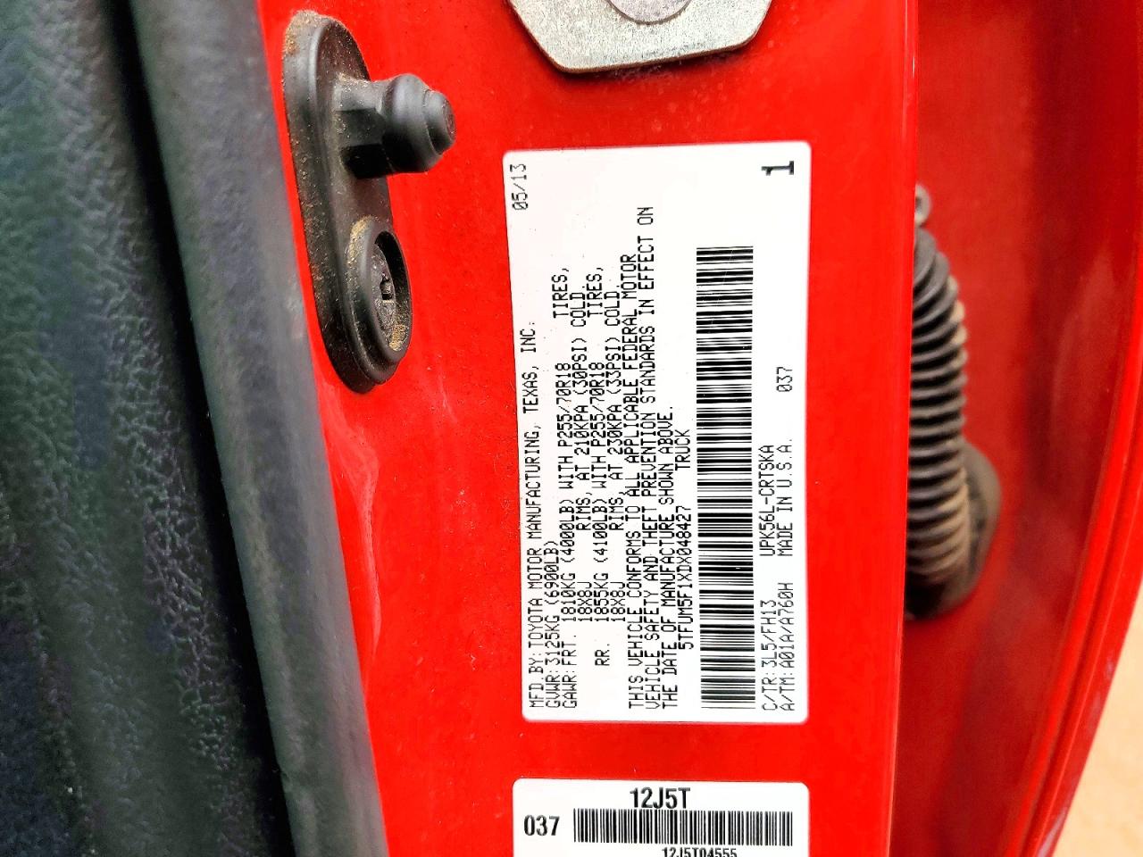 2013 TOYOTA TUNDRA DOUBLE CAB SR5 photo 12