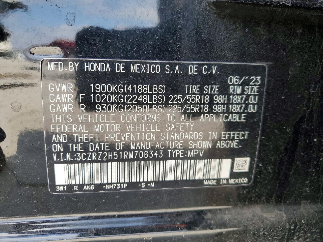 2024 HONDA HR-V SPORT photo 14