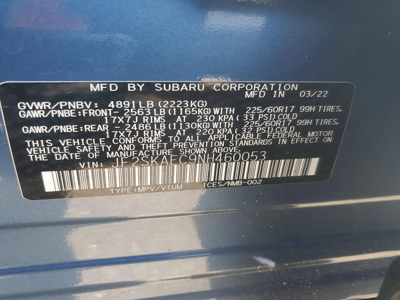2022 SUBARU FORESTER PREMIUM photo 25