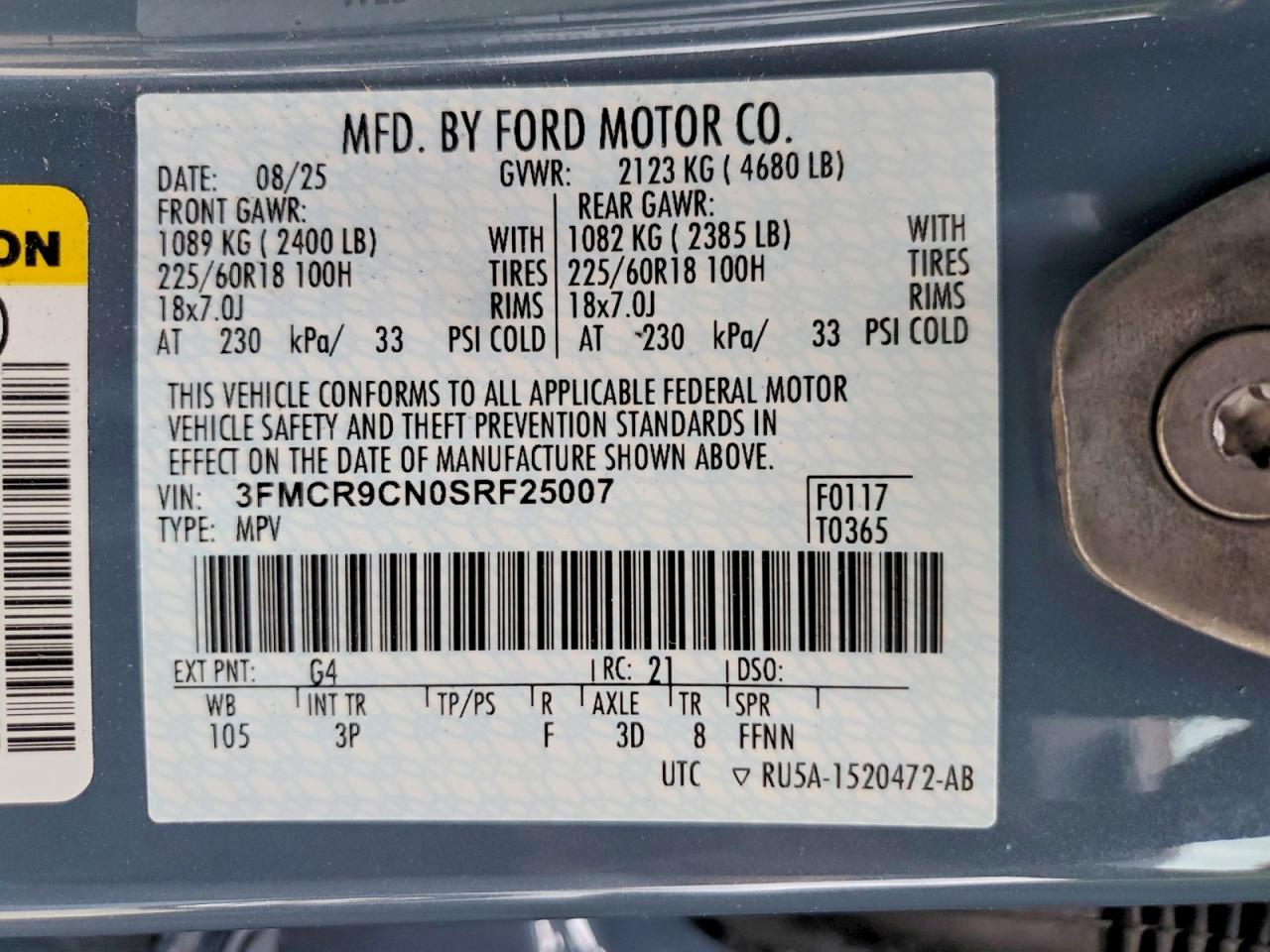 2025 FORD BRONCO SPORT OUTER BANKS photo 37