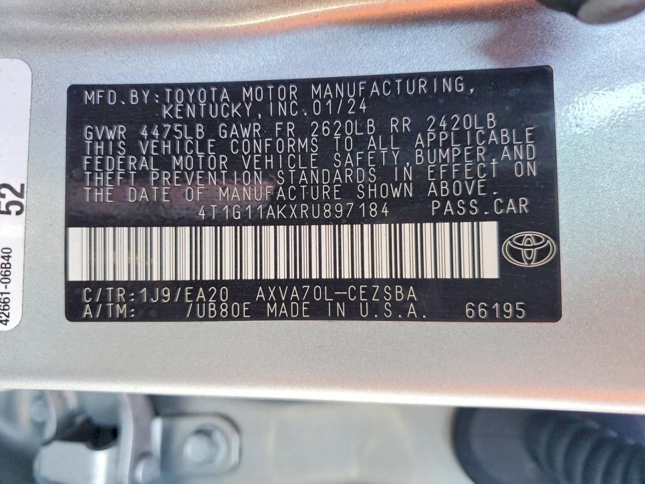 2024 TOYOTA CAMRY SE photo 23