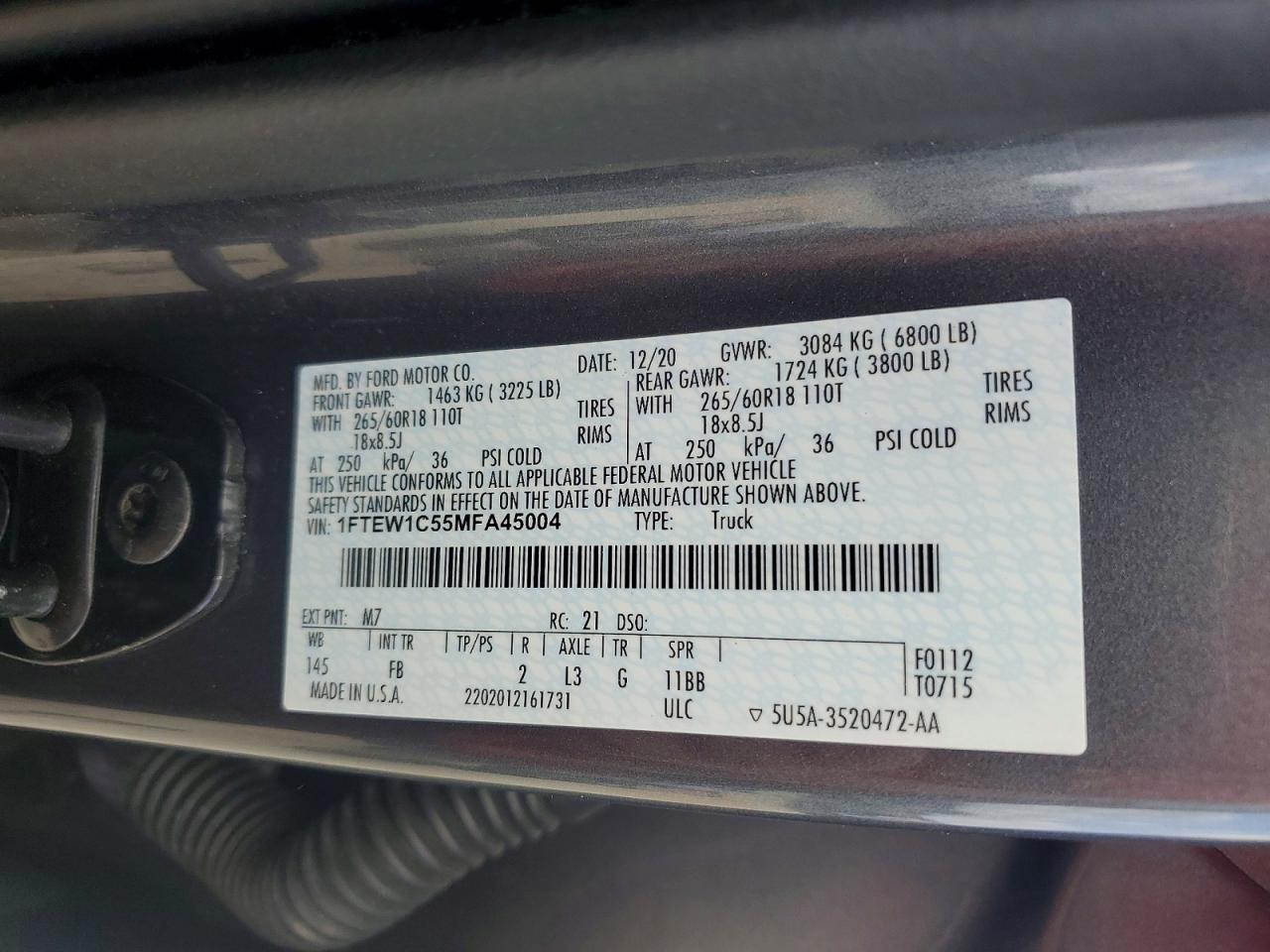 2021 FORD F150 SUPERCREW photo 23