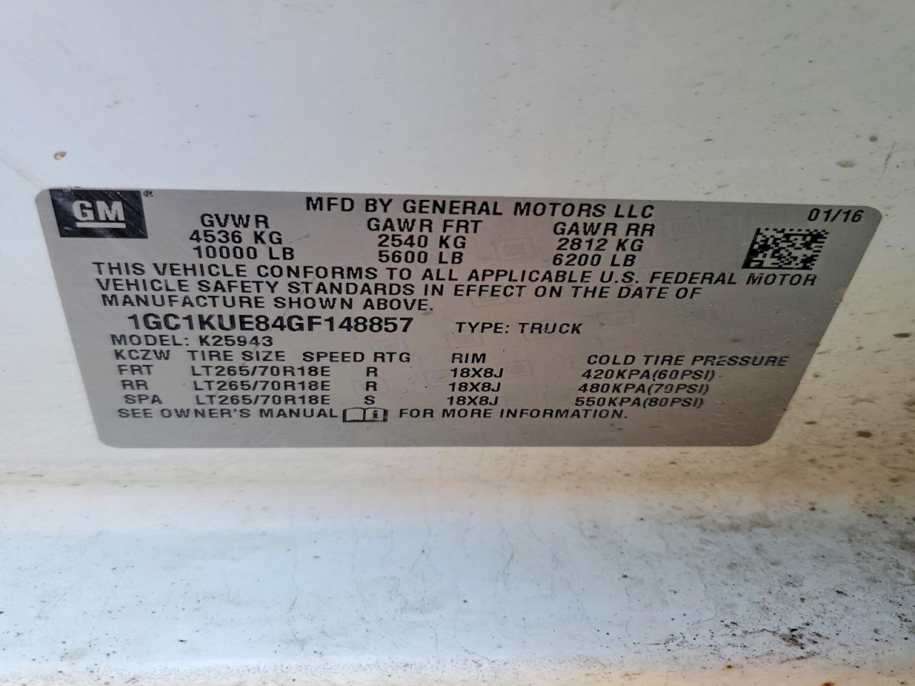 2016 CHEVROLET SILVERADO K2500 HEAVY DUTY photo 34