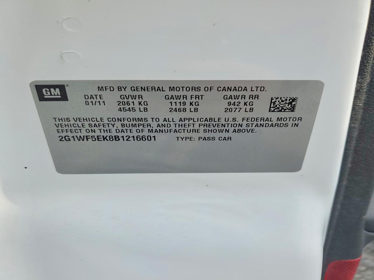 2011 CHEVROLET IMPALA LS photo 12