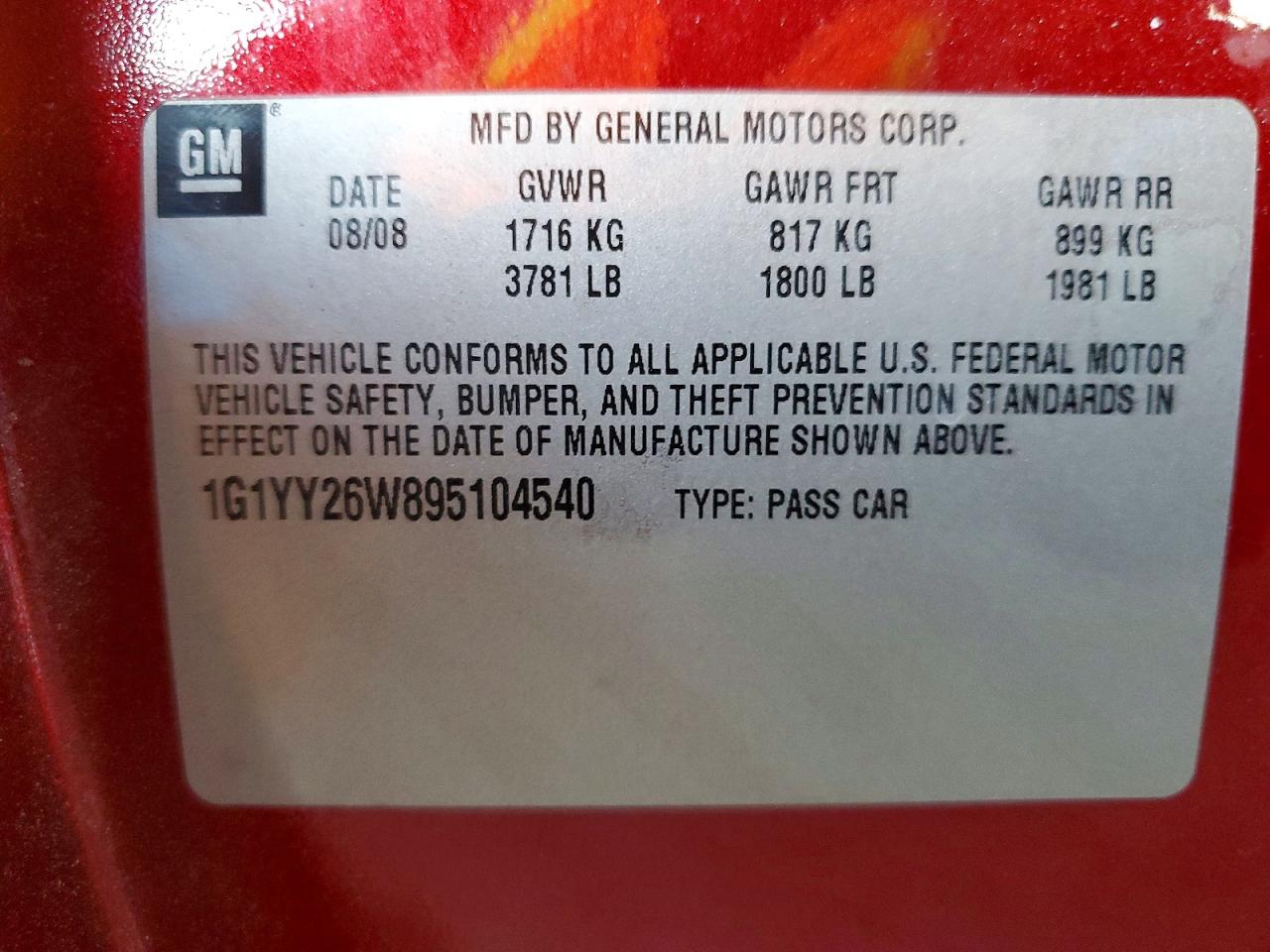 2009 CHEVROLET CORVETTE photo 12