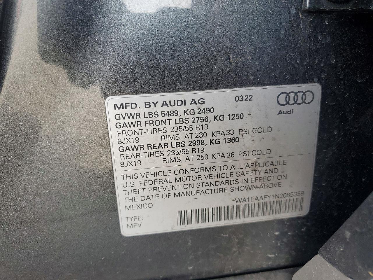 2022 AUDI Q5 PREMIUM PLUS 45 photo 13