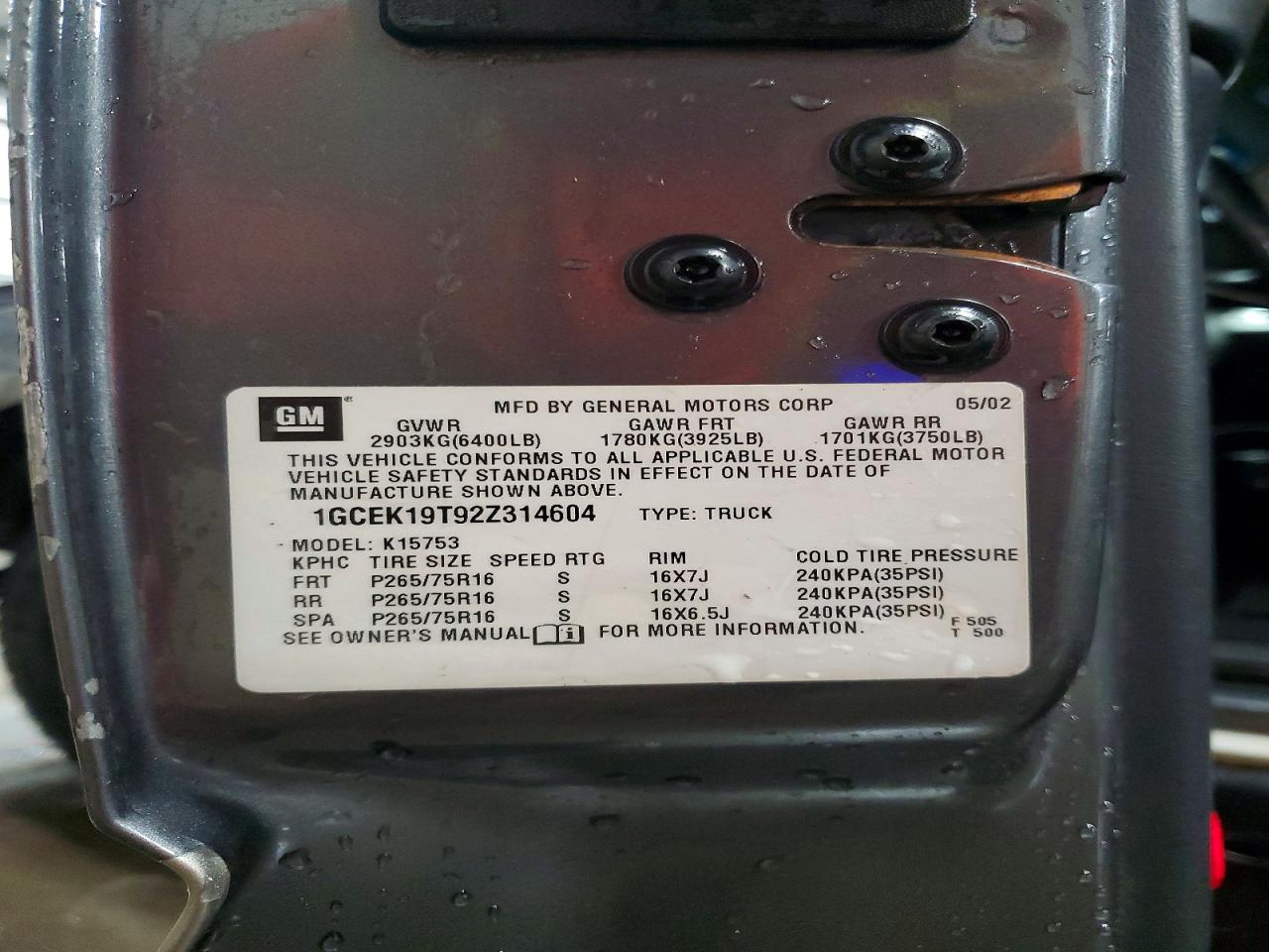 2002 CHEVROLET SILVERADO K1500 photo 34