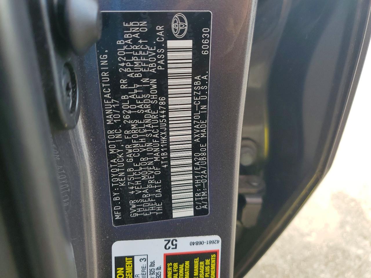 2018 TOYOTA CAMRY SE photo 12